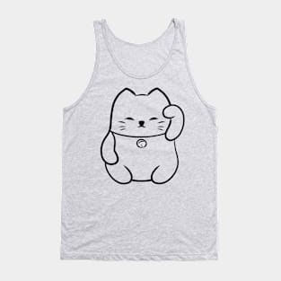 Classic Lucky Cat pop art cute design line art Illustration Tank Top